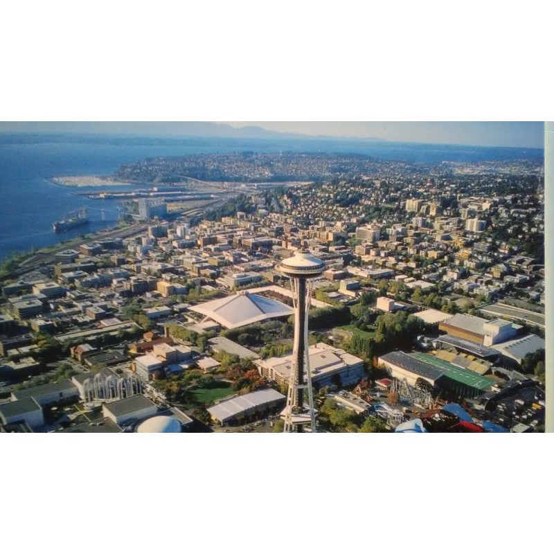 THE PACIFIC NORTHWEST BRIGHT AIR VIEW PHOTO POST CARD OVER