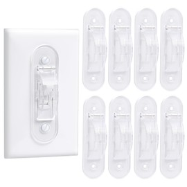 Wall Switch Guard, Childproof Light Switch Cover Guard | Toggle Style | Light Switch Protection | Lock Toggle Switch in On or Off Position | 8 Pack, Clear