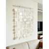 DHHOUSE Coastal Shell Wall Hanging with Silver Rail, Handmade Capiz