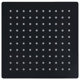 vidaXL 20x20 cm Square Rain Shower Head Stainless Steel - 100 Anti-Limescale Nozzles, Easy-to-Clean, Angle-Adjustable, in Stylish Black