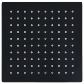 vidaXL 20x20 cm Square Rain Shower Head Stainless Steel - 100 Anti-Limescale Nozzles, Easy-to-Clean, Angle-Adjustable, in Stylish Black