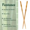 BambooMN Premium Reusable Japanese Bamboo Chopsticks, Twisted 9 inch -
