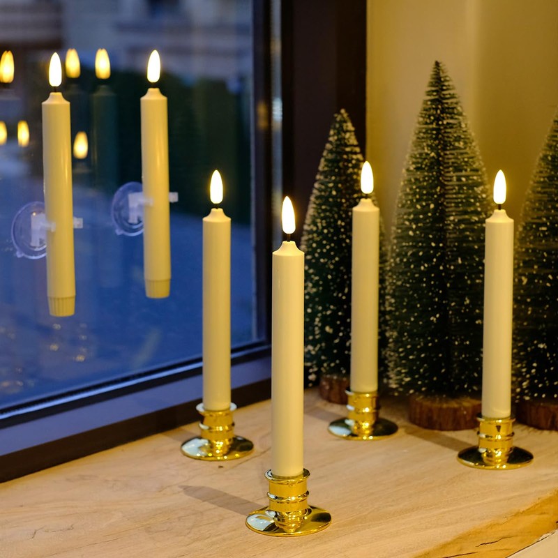 NONNO & ZGF 6PACK Flameless 8'' Window Candles +12 AA