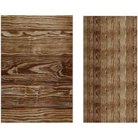 Iconikal Woodgrain Plastic Tablecloth Table Cover, Aged Clear Hemlock, 54 x 108-Inches, 3-Pack