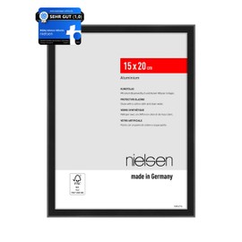 nielsen Atlanta 6x8" Aluminium Black Matt Photo Frame Portrait & Landscape Shatterproof Glass