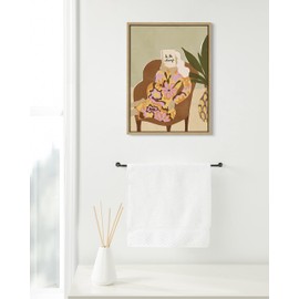 Kate and Laurel Sylvie Be the Change Framed Canvas Wall Art by Alja Horvat, 18x24 Natural, Decorative Abstract People Art on Wall