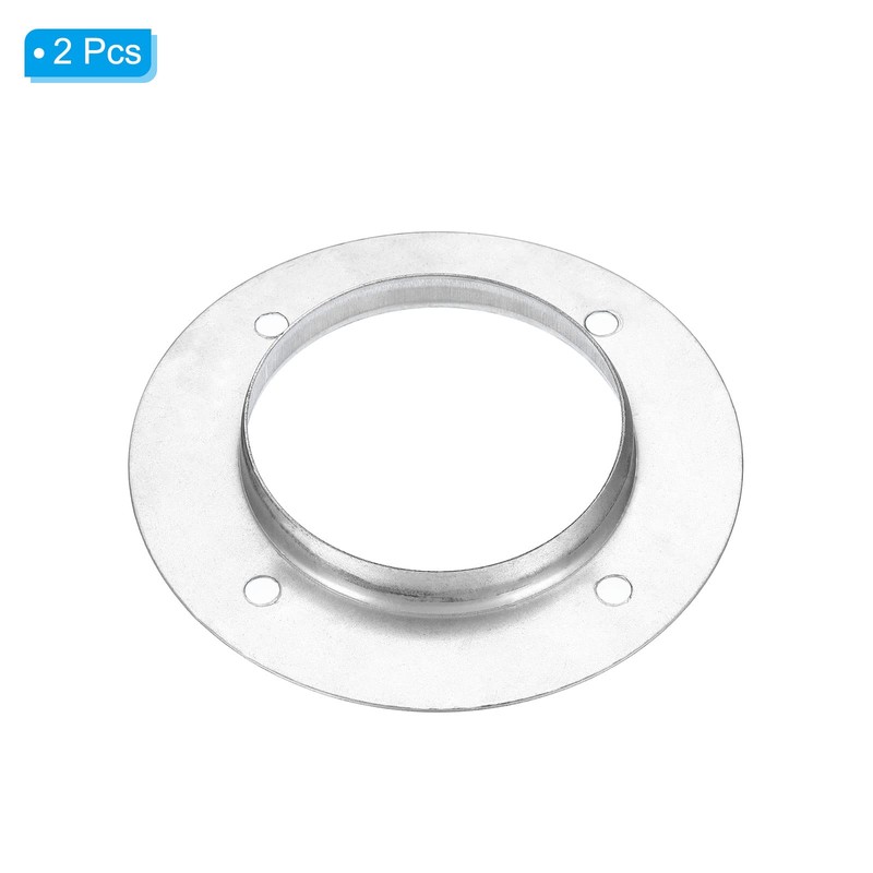 PATIKIL 4" Duct Connector Flange, 2 Pack Metal Straight Pipe