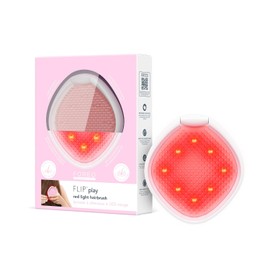 FOREO FLIP Play Cepillo 2 en 1 con Luz Roja, Desenredante y Fortalecedor, Estimula el cuero cabelludo y ayuda a lograr un cabello más fuerte, brillante y saludable - Tickle Me Pink!