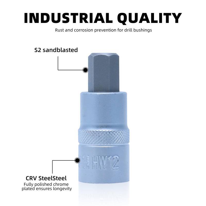 CCLIFE Hexagonal Socket 12 mm, 1/2 Inch Hex Bit Socket,