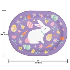 Modern Easter Party Supplies for 8 People | Tableware Bundle Includes Oval Dinner Platters, Dessert Plates, and Napkins