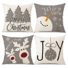 4 Piezas Fundas Navideñas Cojines Adornos Navideños 45x45cm