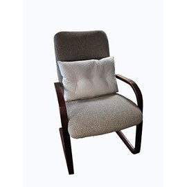 Lumbar/Lower Back Sculptured Fabric Comfort Support Cushion & Posture Corrector | Eases & Prevents Back Pains | Universal - Fits all Chairs | 50x35x9cm | MADE WITH CARE IN THE UK