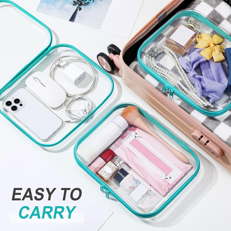 Sanwuta 6 Pcs Clear Hard Zipper Case Hard Plastic Zipper