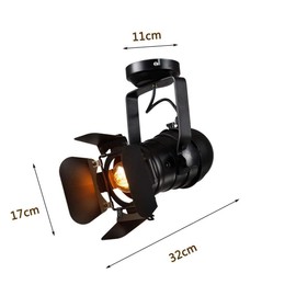 Lywins E26 Loft Industrial Ceiling Spots Spotlight Fixture LED Metal Track lamp Ceiling Lights Lamp for Living Room Pub Bar Cafe