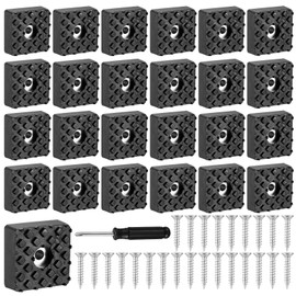 25 Pcs Square Rubber Feet for Garden Furniture Feets, Non-Slip Screw in Rubber Furniture Feet for Outdoor Furniture Table Leg Chair Leg Floor Protectors Pads(30 x 30mm)