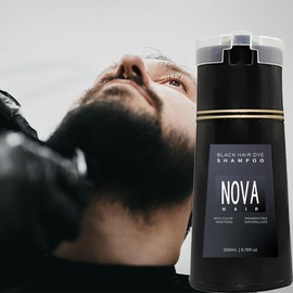 [Hair And Beard Color] Novahair 2-In-1 Shampoo, Unisex-Adult, Easy Coloring Haircare Dark Brown-1 hair dye shampoo natural - Color: Light Brown