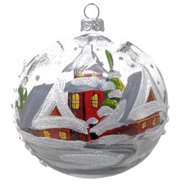 6 inch Christmas Ball Ornaments, Large Polish Christmas Ornaments, Hand Blown Glass Christmas Ornaments, Glass Christmas Ornaments Balls, Hand Painted Christmas Ball Ornaments Opal