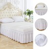 White Elastic Bed Skirt Ruffle, Polyester Easy Fit Spread Cover