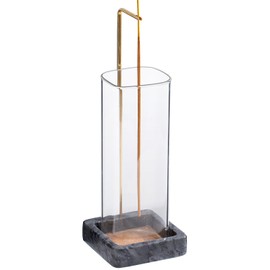 FasolaHome - Soporte de incienso único de mármol, 100 % anticenizas, soporte de incienso de latón para varillas, soporte de quemador de incienso para meditación y yoga (negro)