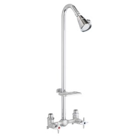 Homewerks 3070-252-BN-B-WS Outdoor Shower Kit with Soap Dish, Corrosion, Rust Resistant Brushed Nickel