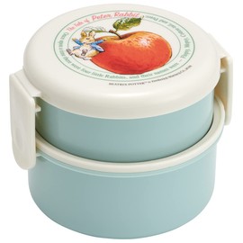 Skater ONWR1AG-A Peter Rabbit Lunch Box, 16.9 fl oz (500 ml), 2-Tier, Round, Antibacterial, Made in Japan