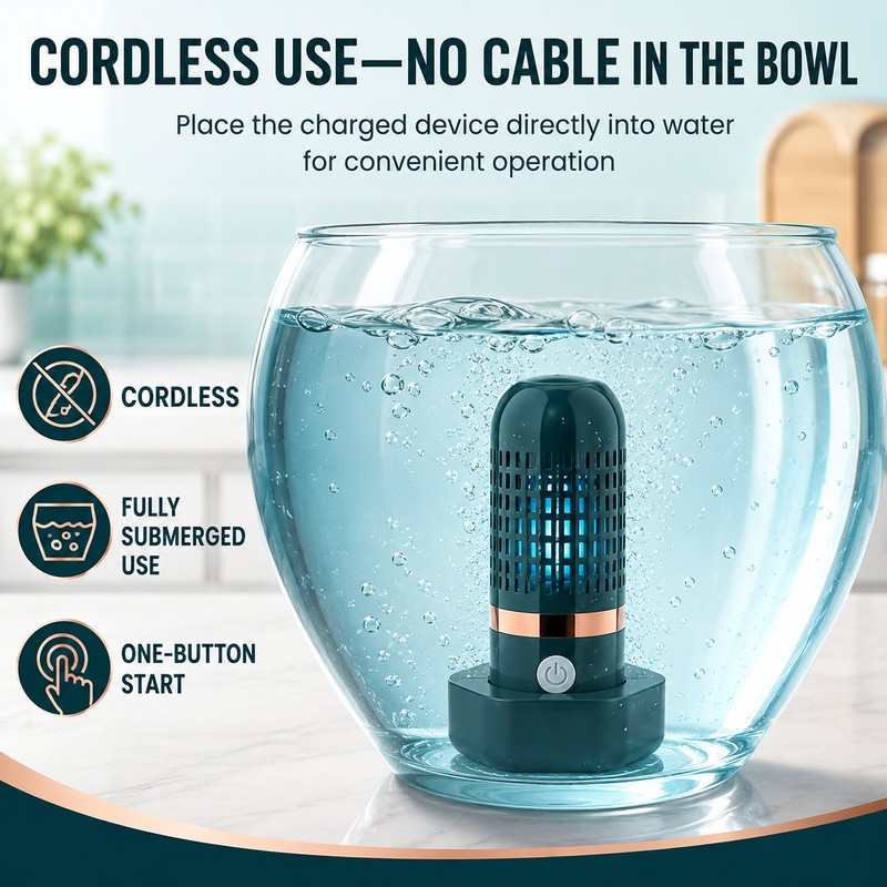 Rechargeable Fruit & Vegetable Cleaning Device IPX7 Waterproof USB Produce