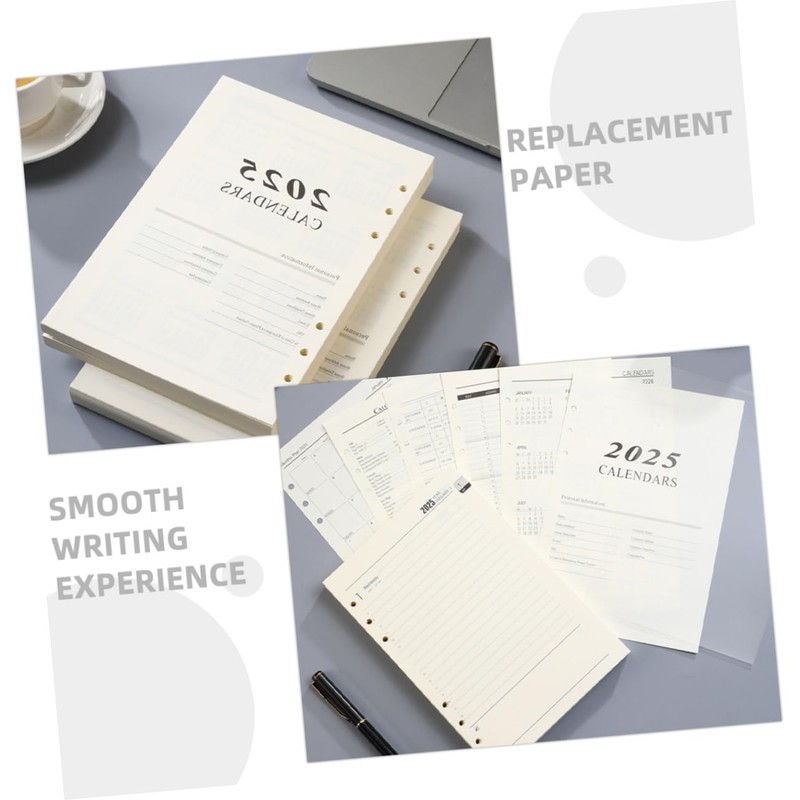 Operitacx 2 Sets 2025 Loose Leaf Paper Notebook Replacement Paper