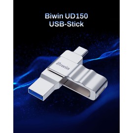 Biwin USB Flash Drive UD150 64GB USB 3.2 Gen1 Up to 150MB/s with Dual Port (Type-A & Type-C) for PC, Laptop, MacBook & Smartphone