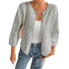 Cicy Bell Womens 3/4 Puff Sleeve Cardigan Sweater Fall Trendy