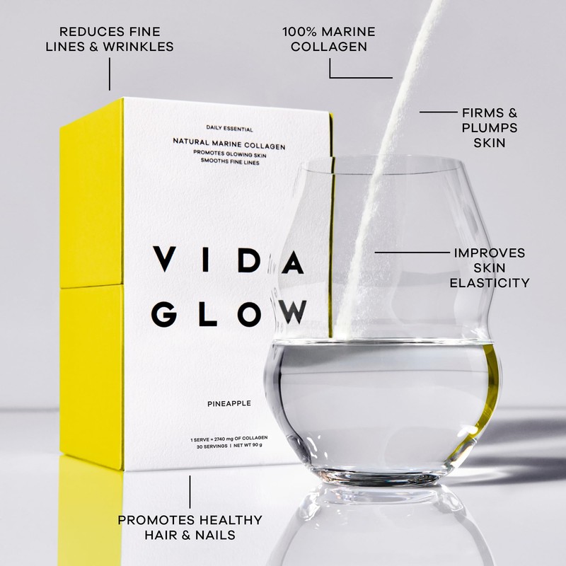 Vida Glow - Natural Hydrolysed Marine Collagen Sachets | Promotes
