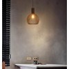 KY LEE Pendant Light, Wood, Japanese Style, Base E26, Antique