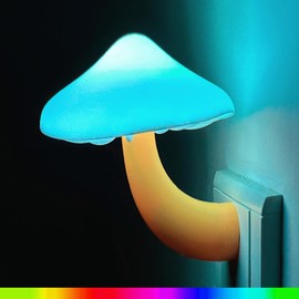 Kazgroth Sensor LED Night Light, Color Changing Mushroom Night Light Plug-in Wall Based Lamp, Gift for Kids Adults, Cute Mushroom Nursery Light for Bedroom, Bathroom, Kitchen, Hallway and Stairs