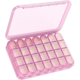 Zoolion Weekly Pill Box 7 Day 4 Times a Day - Travel Tablet Organiser