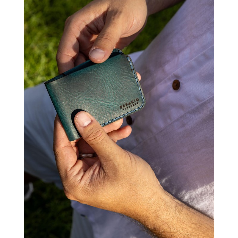 Bandera Folded 2-Pocket Leather Wallet (Caribbean)