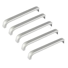 SagaSave Silver Cupboard Handle, 5 Packs Solid Aluminum Alloy Drawer Pulls for Kitchen Cupboard, Bathroom Door and Furniture, 10 Screws Included (128mm)