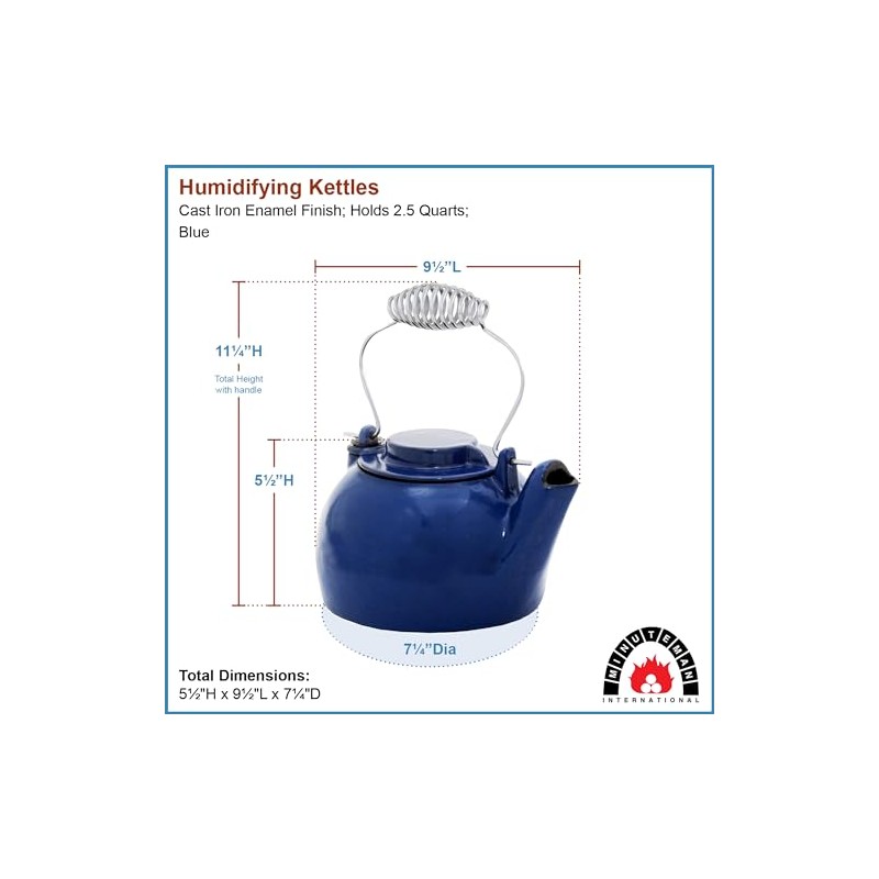 Blue Enameled Humidifying Kettle