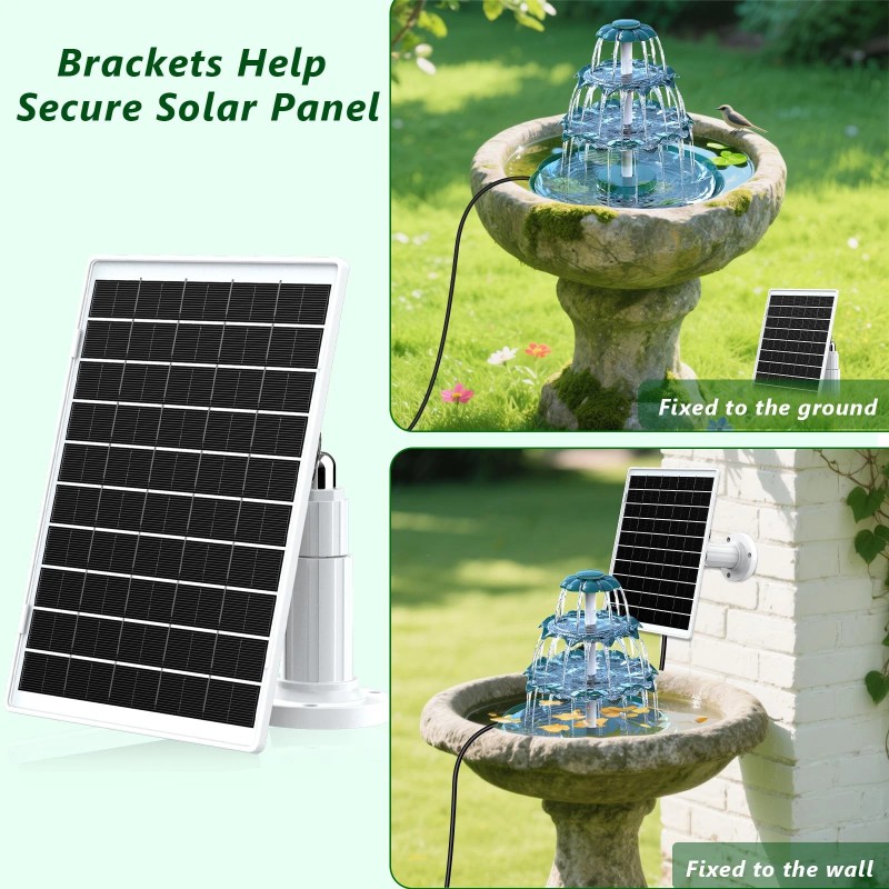3 Tiered Birdbath Solar Fountain, 6.5W Solar Water Fountain with