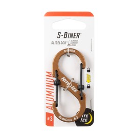 Nite IZE Size #3 S-Biner SlideLock Dual Locking Carabiner, Coyote