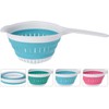 QZed Plastic Foldable Strainer with Handle Collapsible Space-Saving Kitchen Colander