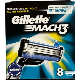 Gillette Mach3 Razor Blade Refill ,Manual Razor Men , 8 count FREE SHIPPING