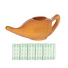 HealthGoodsAU - Crackle Pattern Orange Ceramic Neti Pot for Nasal