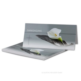 Sympathy Set/Thank You Sympathy Folded Cards with Envelopes DIN Long 21 cm/High Gloss/Series: Calla dl white