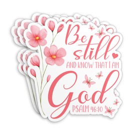 (3Pcs-2") Be Still and Know That I am God Sticker, Psalm 46:10 Bible Verse, Christian Faith Religious Quote Waterproof Vinyl Sticker for Laptop Water Bottle Kindle Decal Gift for Her Him 2 Inches