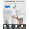 Eonini 2-in-1 Socket Fan Light with Remote, Small Ceiling Fans