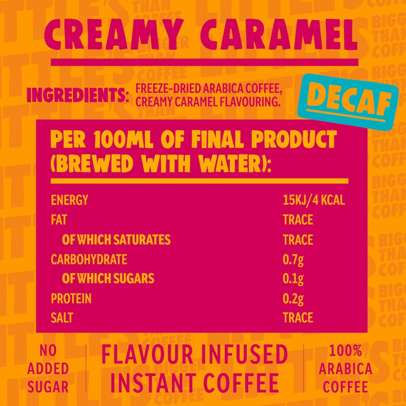 Little's Creamy Caramel Flavoured Decaf Instant Coffee, 6 Pack (50g