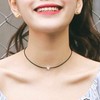 TseenYi Fashion Black Leather Choker Necklace Short Boho Necklaces Jewelry
