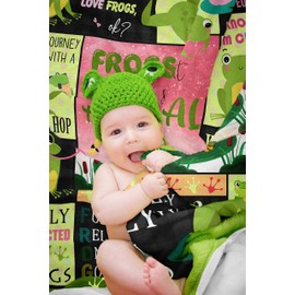 QOJUYO Frog Gifts, Frog Gifts for Women/Men, Frog Gift Blanket 50"x40", Frog Themed Gifts, Frogs Gifts, Frog Gifts for Frog Lovers, Frog Gifts for Girls/Boys, Frogs Gifts for Women Throw Blankets