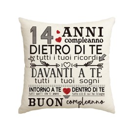 Artoid Mode 14th Birthday Gift Cushion Covers for Teenage Girls 14 Years Cushion Cover for Sister Friends Daughter Granddaughter 45 x 45 cm