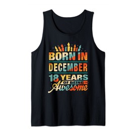 December 2003 18 Year Old 18th Birthday Gift Candle Graphic Tank Top