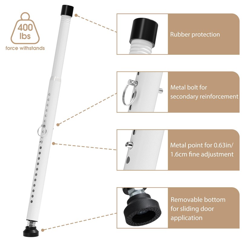 Sliding Door Security Bar, 16.5" to 51.2" Window Security Bar